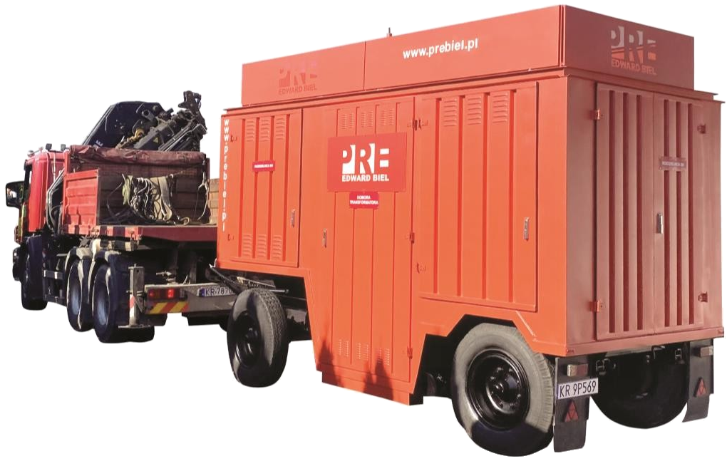 Mobil transformatorstation på chassi för uthyrning